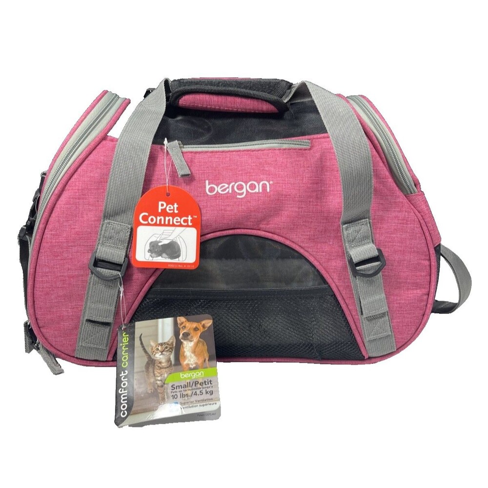 Bergan Small Pet Carrier Dog Cat Up To 10lbs Heather Berry Soft Travel Bag